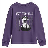 Got Too Silly Goose Meme Youth Sweatshirt Funny Cowboy Goose Jailbird Prison