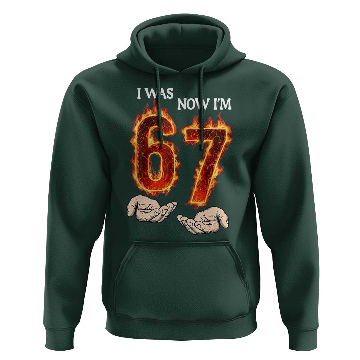 I Was 6 Now I'm 7 Birthday Hoodie Funny Six Seven Meme 67 Flame