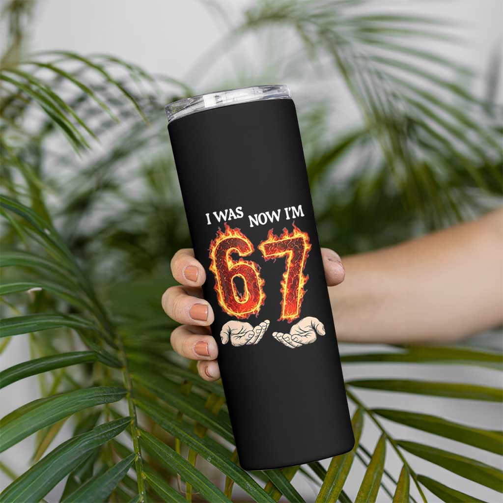 I Was 6 Now I'm 7 Birthday Skinny Tumbler Funny Six Seven Meme 67 Flame