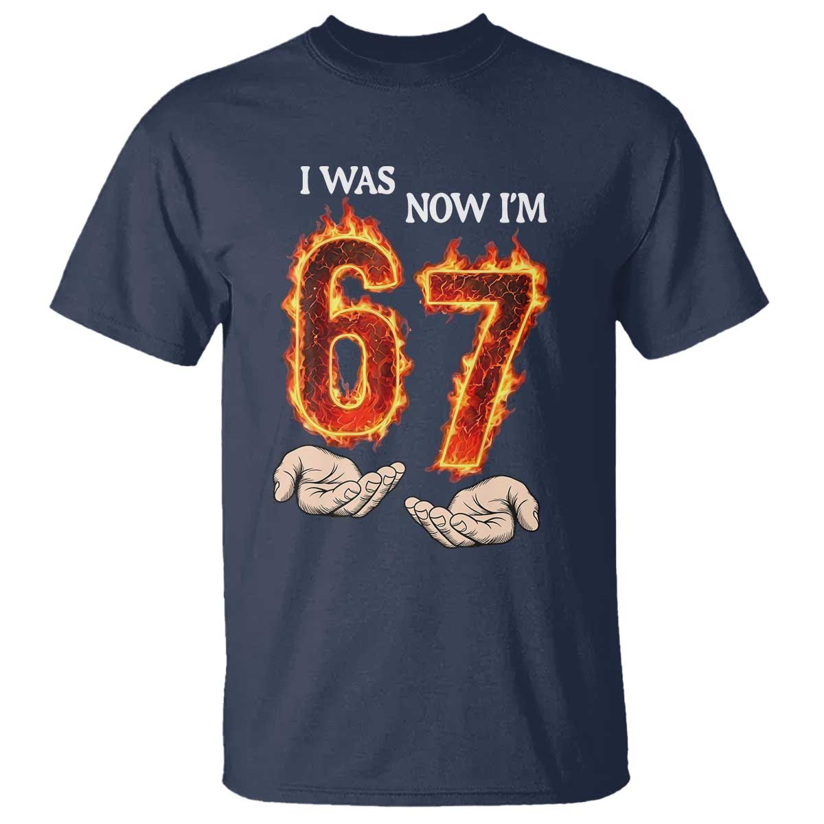 I Was 6 Now I'm 7 Birthday T Shirt Funny Six Seven Meme 67 Flame