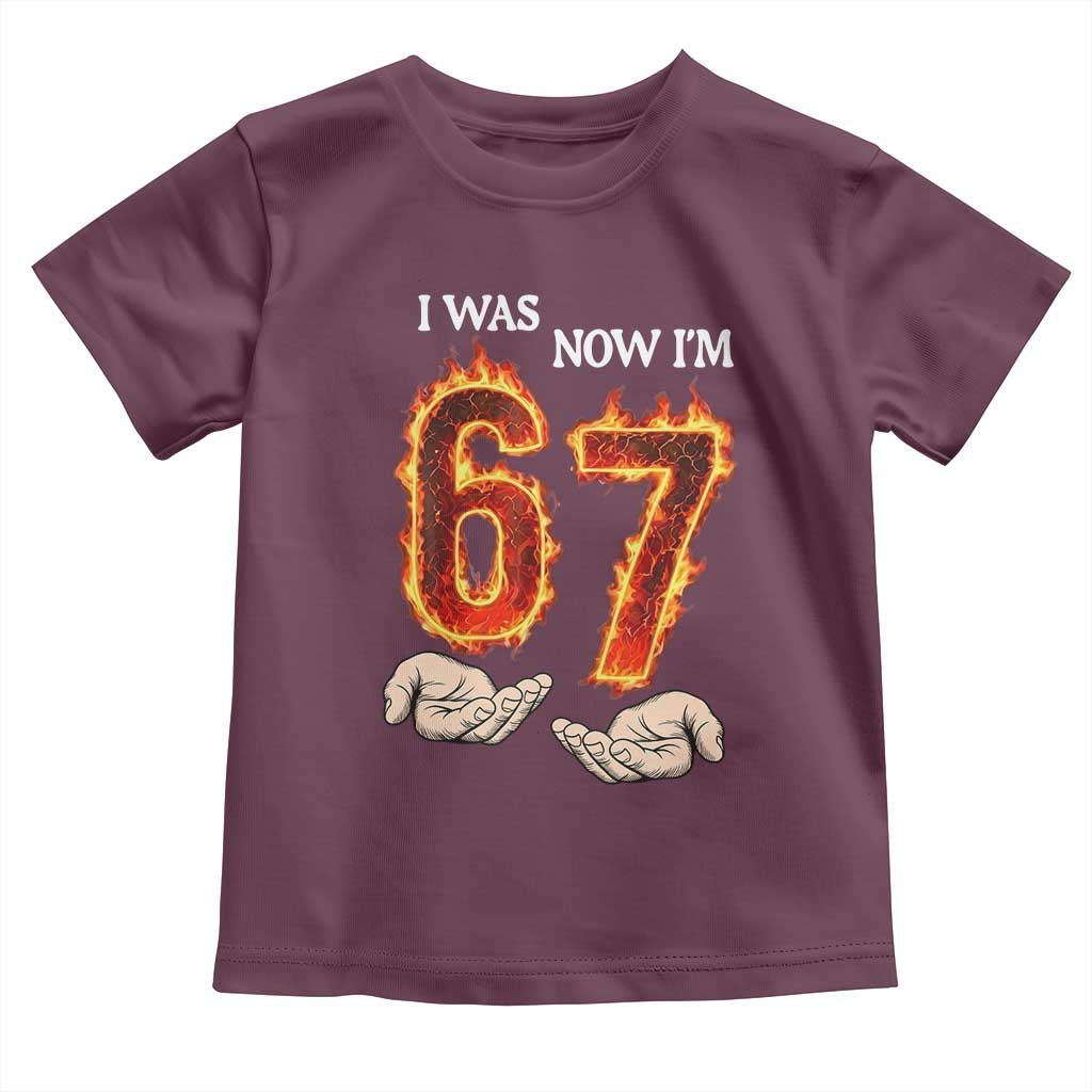 I Was 6 Now I'm 7 Birthday Toddler T Shirt Funny Six Seven Meme 67 Flame