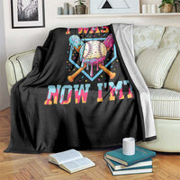 I Was 6 Now I'm 7 Throw Blanket Baseball Ice Cream Drip Number 67 Player 67th Birthday