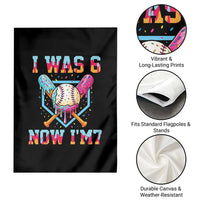 I Was 6 Now I'm 7 Garden Flag Baseball Ice Cream Drip Number 67 Player 67th Birthday