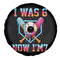I Was 6 Now I'm 7 Spare Tire Cover Baseball Ice Cream Drip Number 67 Player 67th Birthday
