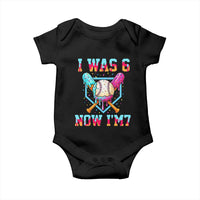 I Was 6 Now I'm 7 Baby Onesie Baseball Ice Cream Drip Number 67 Player 67th Birthday