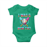 I Was 6 Now I'm 7 Baby Onesie Baseball Ice Cream Drip Number 67 Player 67th Birthday