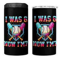 I Was 6 Now I'm 7 4 in 1 Can Cooler Tumbler Baseball Ice Cream Drip Number 67 Player 67th Birthday