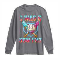 I Was 6 Now I'm 7 Long Sleeve Shirt Baseball Ice Cream Drip Number 67 Player 67th Birthday