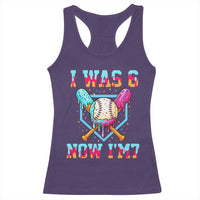 I Was 6 Now I'm 7 Racerback Tank Top Baseball Ice Cream Drip Number 67 Player 67th Birthday