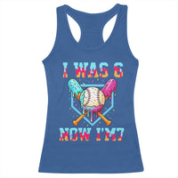 I Was 6 Now I'm 7 Racerback Tank Top Baseball Ice Cream Drip Number 67 Player 67th Birthday