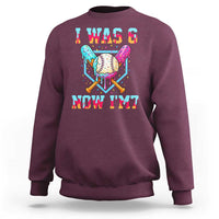 I Was 6 Now I'm 7 Sweatshirt Baseball Ice Cream Drip Number 67 Player 67th Birthday