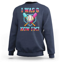 I Was 6 Now I'm 7 Sweatshirt Baseball Ice Cream Drip Number 67 Player 67th Birthday