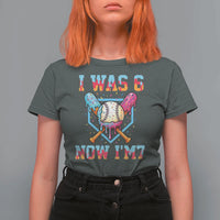 I Was 6 Now I'm 7 T Shirt For Women Baseball Ice Cream Drip Number 67 Player 67th Birthday