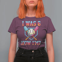 I Was 6 Now I'm 7 T Shirt For Women Baseball Ice Cream Drip Number 67 Player 67th Birthday