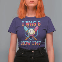 I Was 6 Now I'm 7 T Shirt For Women Baseball Ice Cream Drip Number 67 Player 67th Birthday