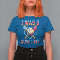 I Was 6 Now I'm 7 T Shirt For Women Baseball Ice Cream Drip Number 67 Player 67th Birthday