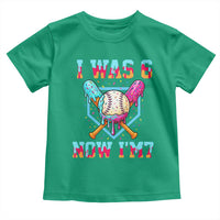 I Was 6 Now I'm 7 Toddler T Shirt Baseball Ice Cream Drip Number 67 Player 67th Birthday