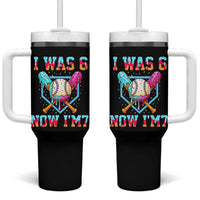 I Was 6 Now I'm 7 Tumbler With Handle Baseball Ice Cream Drip Number 67 Player 67th Birthday
