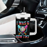 I Was 6 Now I'm 7 Tumbler With Handle Baseball Ice Cream Drip Number 67 Player 67th Birthday