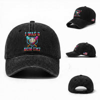 I Was 6 Now I'm 7 Washed Cotton Baseball Cap Baseball Ice Cream Drip Number 67 Player 67th Birthday