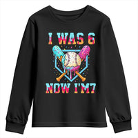 I Was 6 Now I'm 7 Youth Sweatshirt Baseball Ice Cream Drip Number 67 Player 67th Birthday