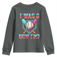 I Was 6 Now I'm 7 Youth Sweatshirt Baseball Ice Cream Drip Number 67 Player 67th Birthday
