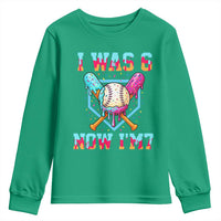 I Was 6 Now I'm 7 Youth Sweatshirt Baseball Ice Cream Drip Number 67 Player 67th Birthday