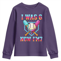 I Was 6 Now I'm 7 Youth Sweatshirt Baseball Ice Cream Drip Number 67 Player 67th Birthday