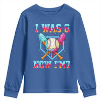 I Was 6 Now I'm 7 Youth Sweatshirt Baseball Ice Cream Drip Number 67 Player 67th Birthday