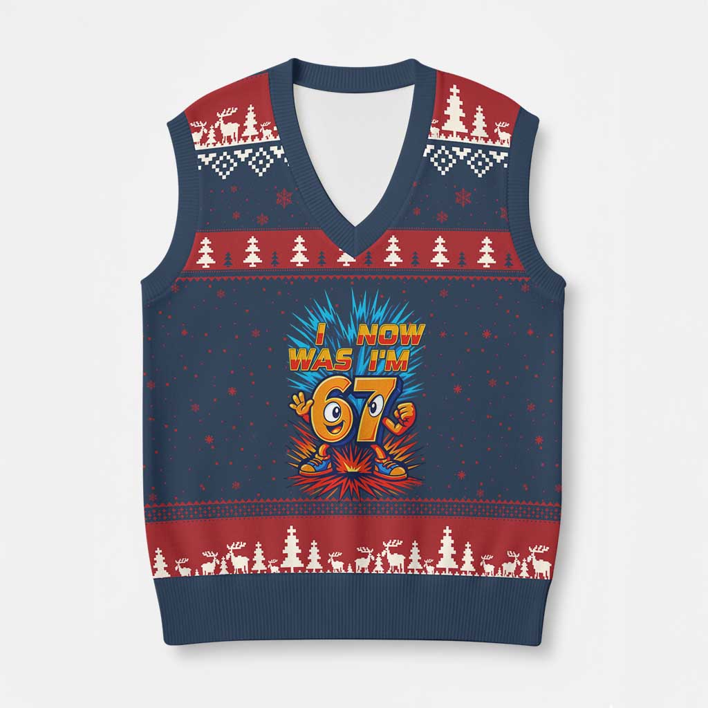 I Was 6 Now I'm 7 Italian Brainrot Meme Gift for Boy Kid V-Neck Knit Sweater Vest