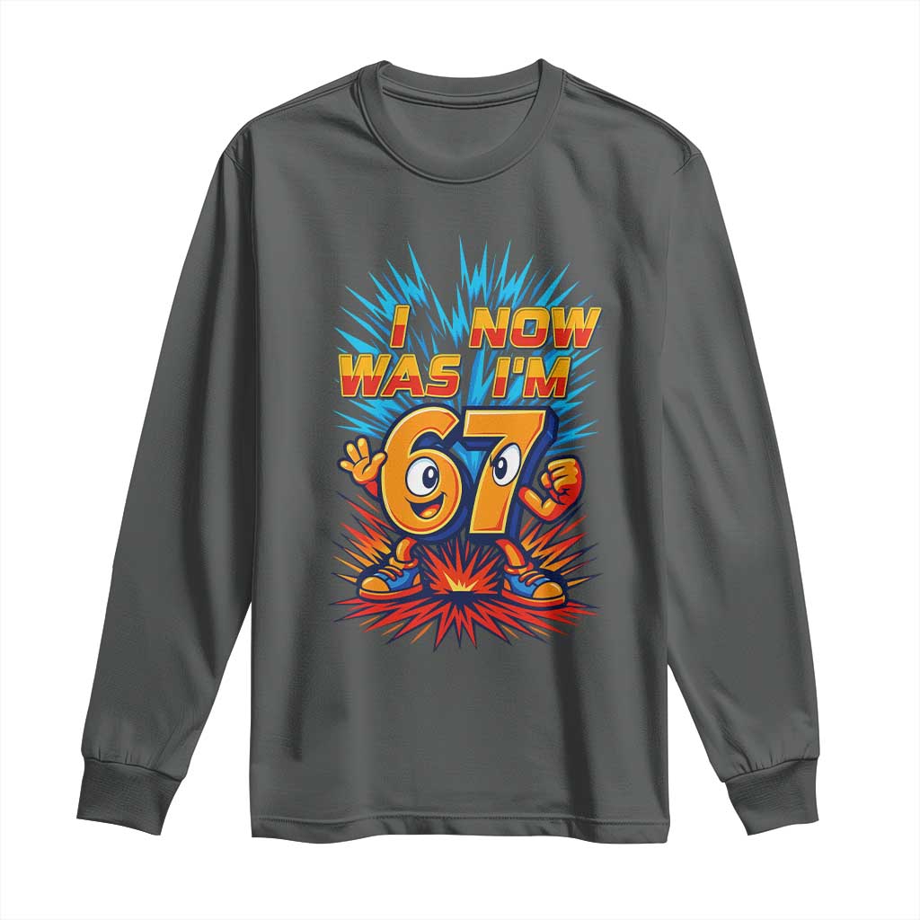 I Was 6 Now I'm 7 Italian Brainrot Meme Gift for Boy Kid Long Sleeve Shirt
