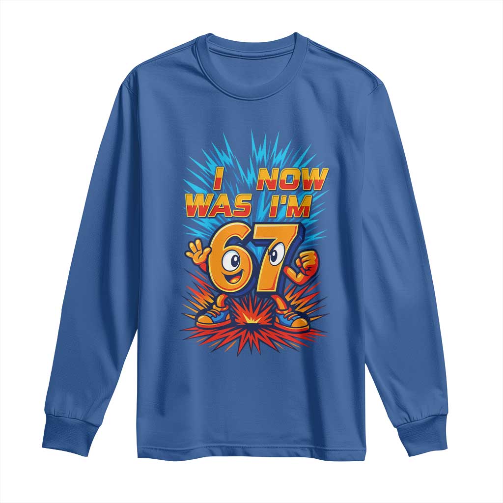 I Was 6 Now I'm 7 Italian Brainrot Meme Gift for Boy Kid Long Sleeve Shirt