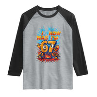I Was 6 Now I'm 7 Italian Brainrot Meme Gift for Boy Kid Raglan Shirt