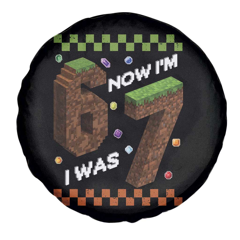 7th Birthday I Was 6 Now Im 7 Spare Tire Cover Unlocked 67 Boys Kids Youth