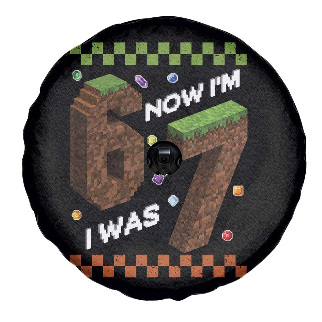 7th Birthday I Was 6 Now Im 7 Spare Tire Cover Unlocked 67 Boys Kids Youth