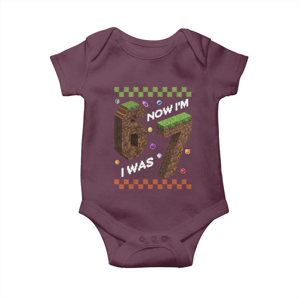 7th Birthday I Was 6 Now Im 7 Baby Onesie Unlocked 67 Boys Kids Youth