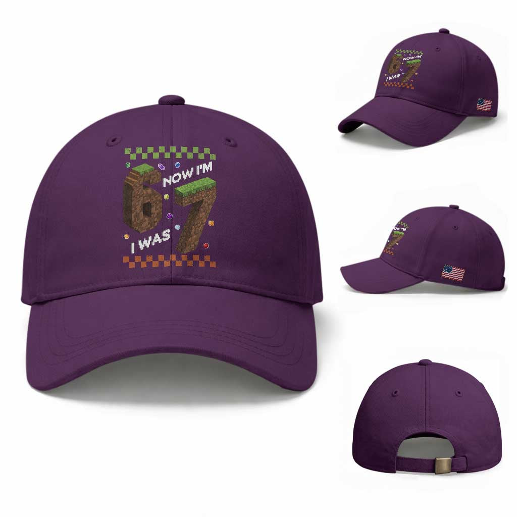 7th Birthday I Was 6 Now Im 7 Baseball Cap Unlocked 67 Boys Kids Youth