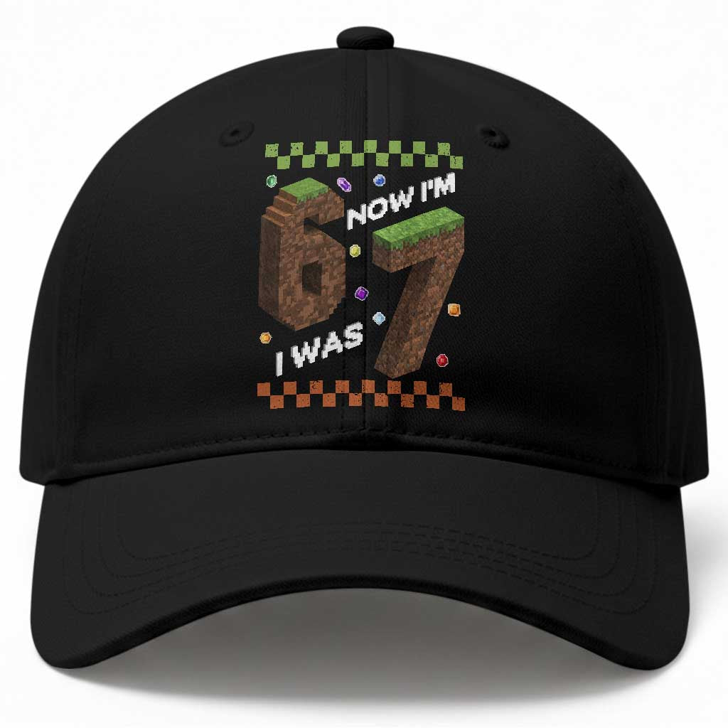 7th Birthday I Was 6 Now Im 7 Baseball Cap Unlocked 67 Boys Kids Youth