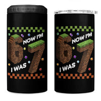 7th Birthday I Was 6 Now Im 7 4 in 1 Can Cooler Tumbler Unlocked 67 Boys Kids Youth