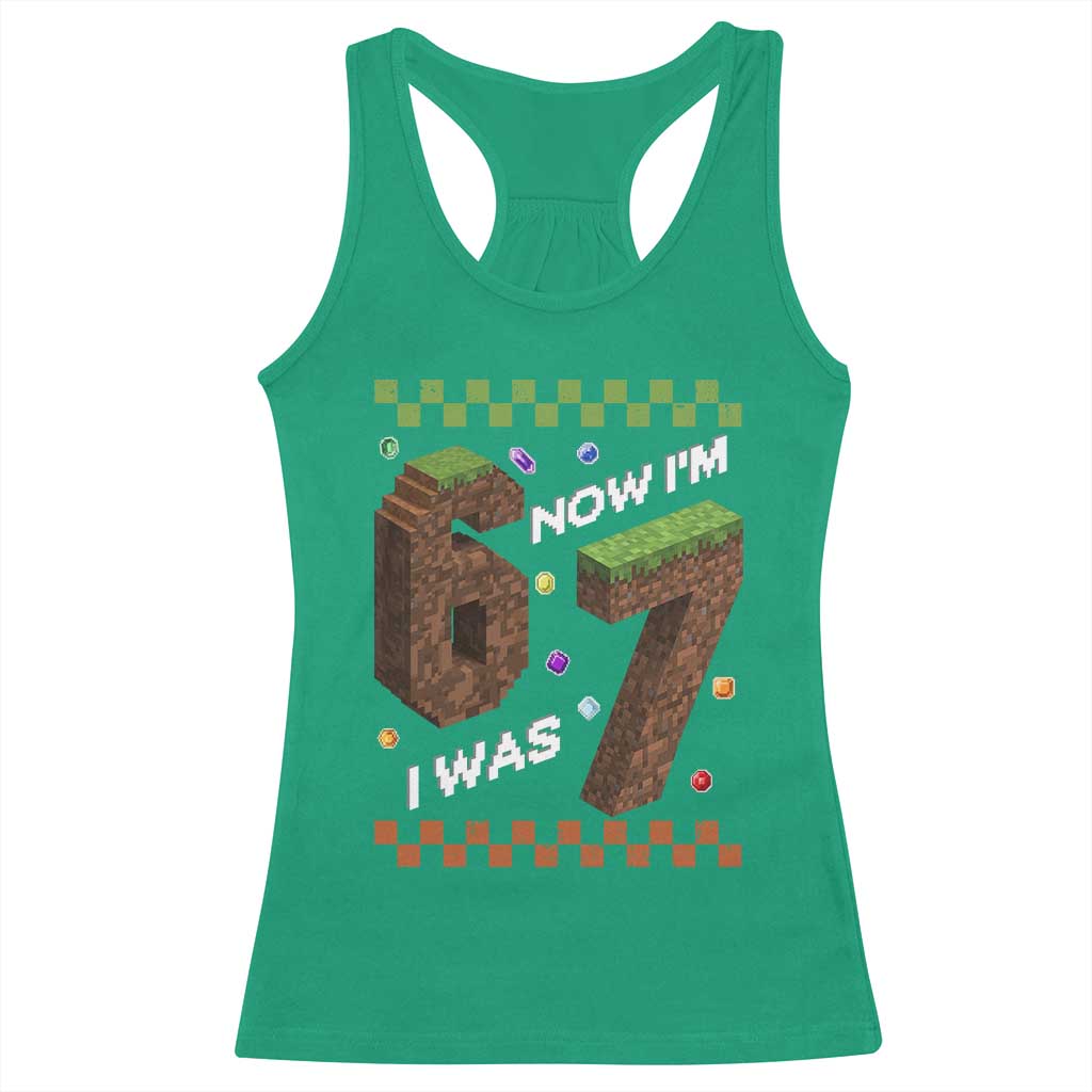 7th Birthday I Was 6 Now Im 7 Racerback Tank Top Unlocked 67 Boys Kids Youth