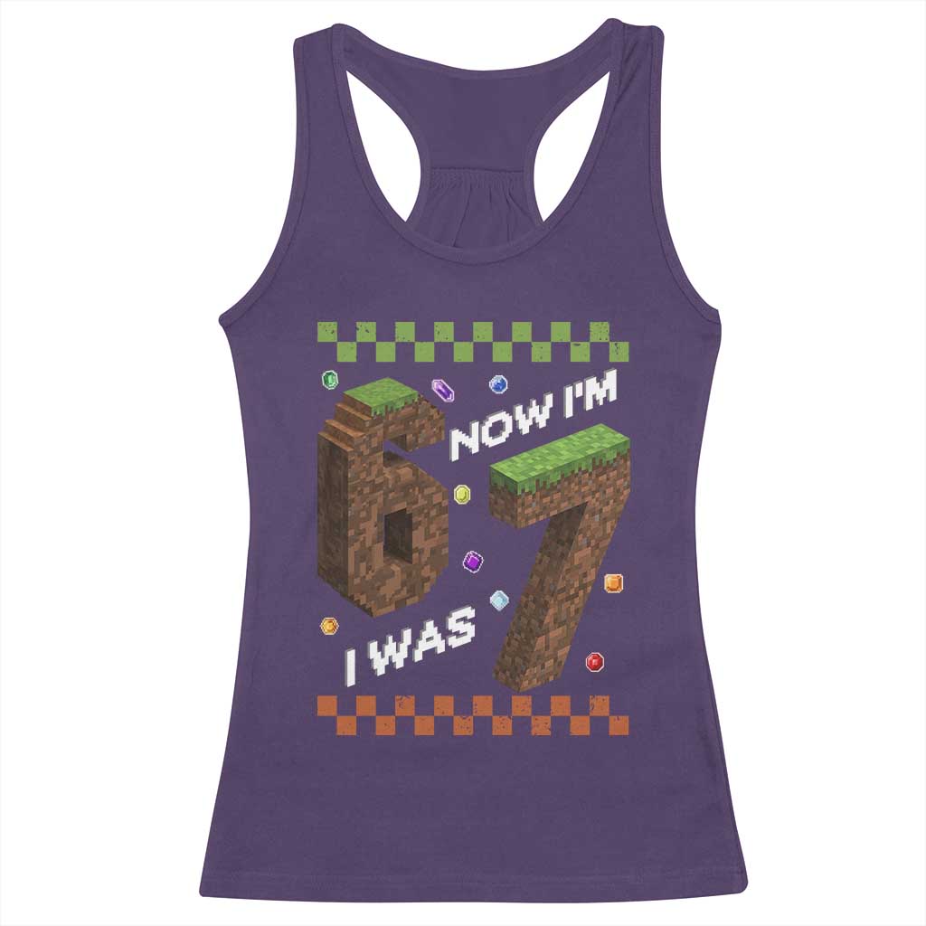 7th Birthday I Was 6 Now Im 7 Racerback Tank Top Unlocked 67 Boys Kids Youth