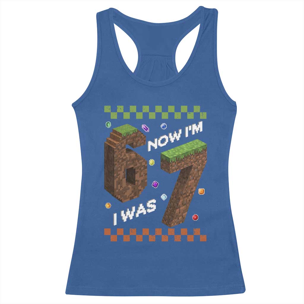 7th Birthday I Was 6 Now Im 7 Racerback Tank Top Unlocked 67 Boys Kids Youth