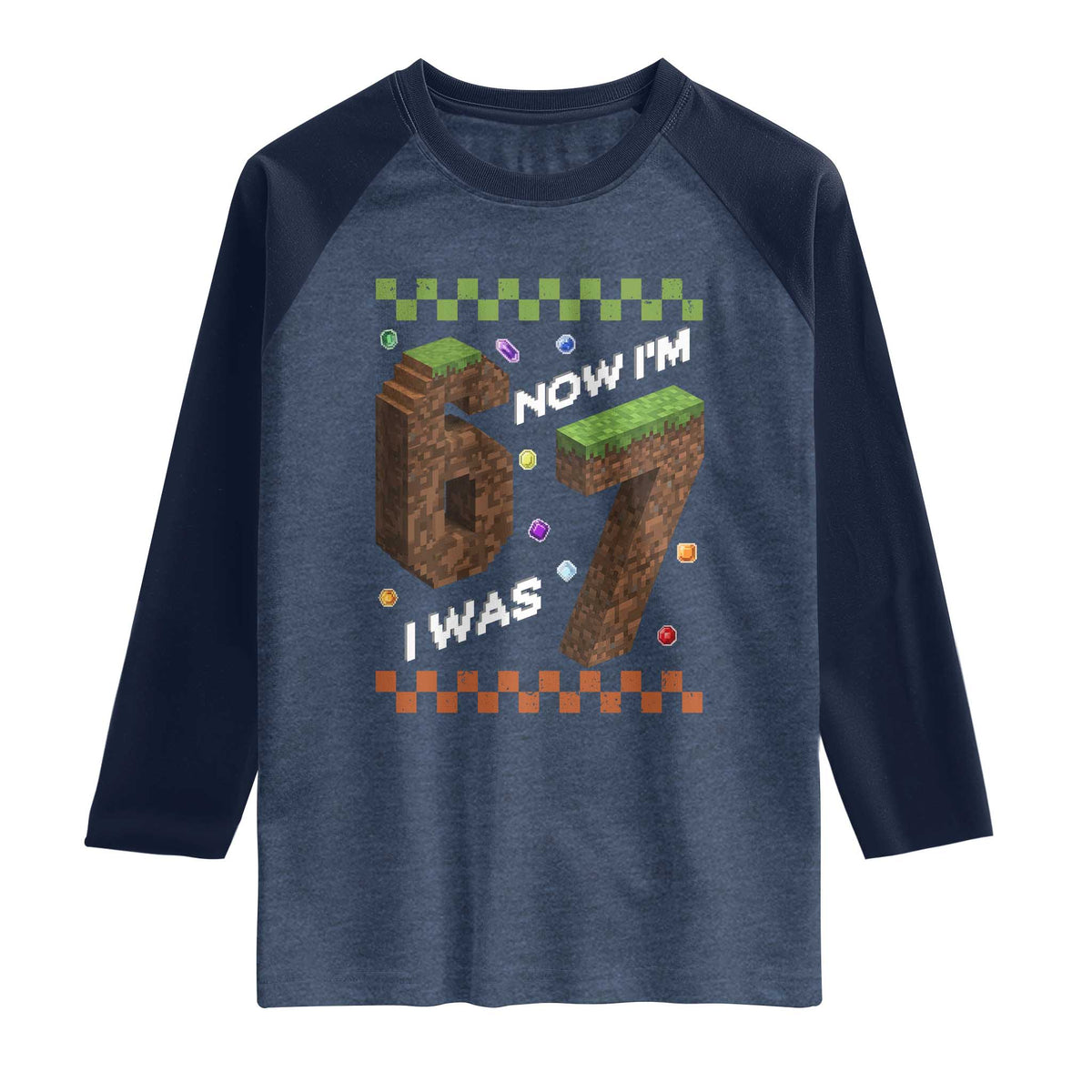 7th Birthday I Was 6 Now Im 7 Raglan Shirt Unlocked 67 Boys Kids Youth