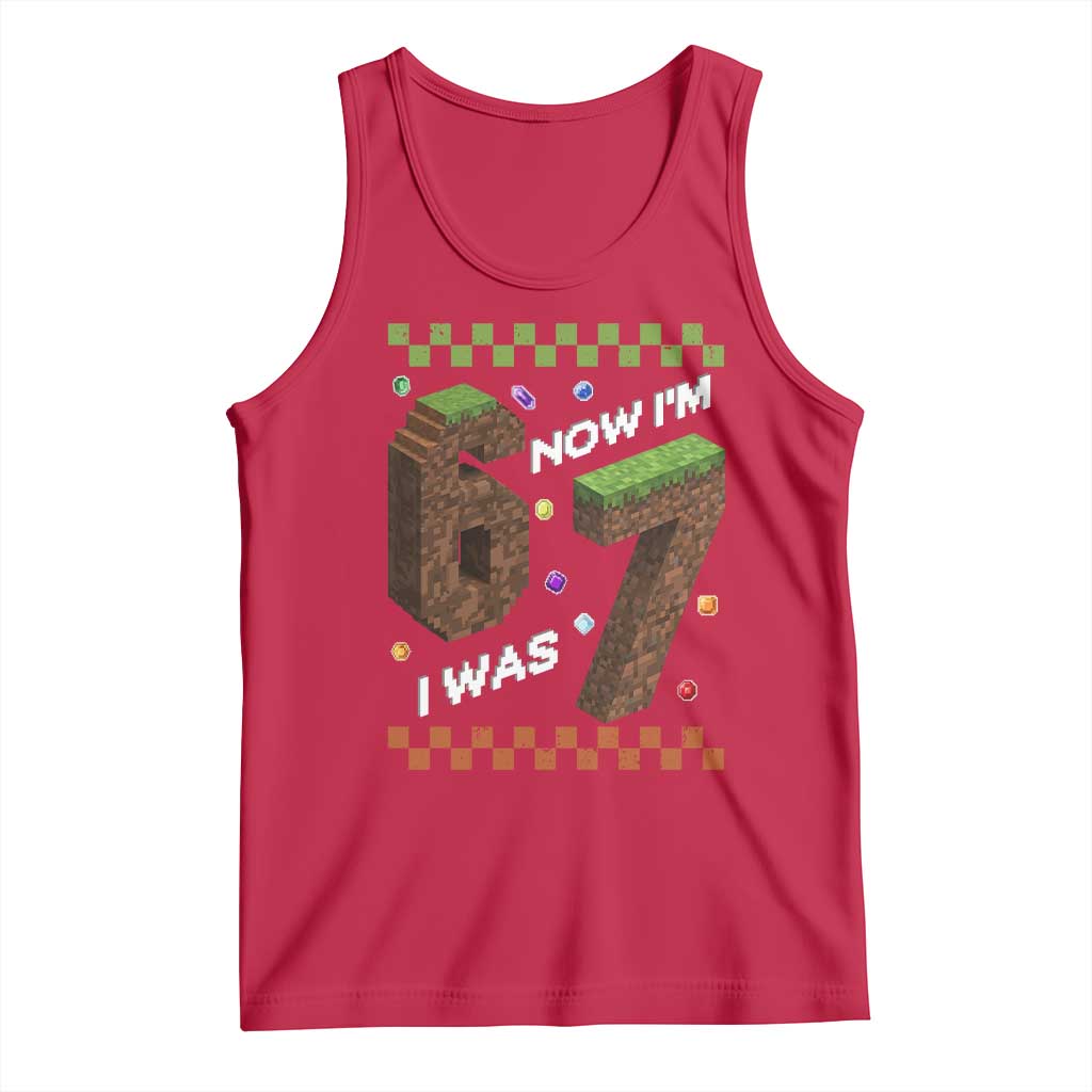 7th Birthday I Was 6 Now Im 7 Tank Top Unlocked 67 Boys Kids Youth