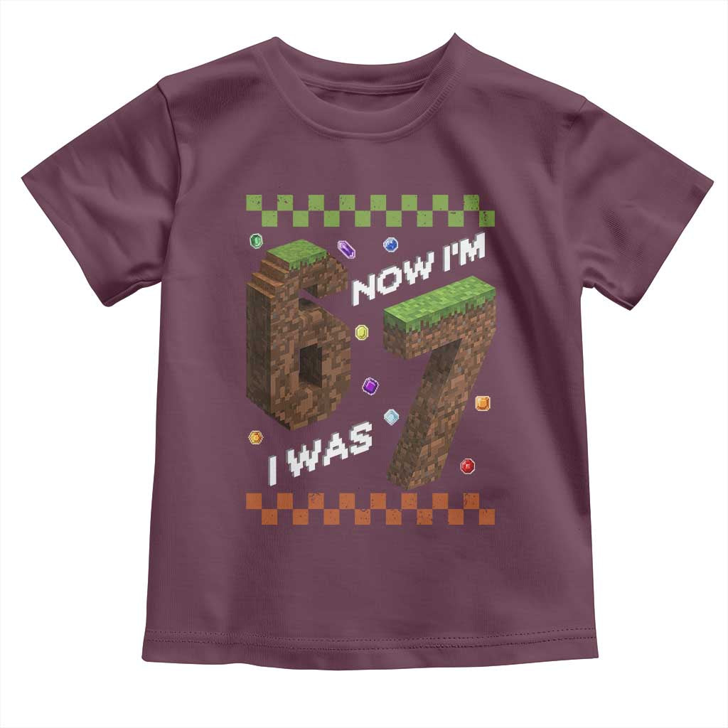 7th Birthday I Was 6 Now Im 7 Toddler T Shirt Unlocked 67 Boys Kids Youth