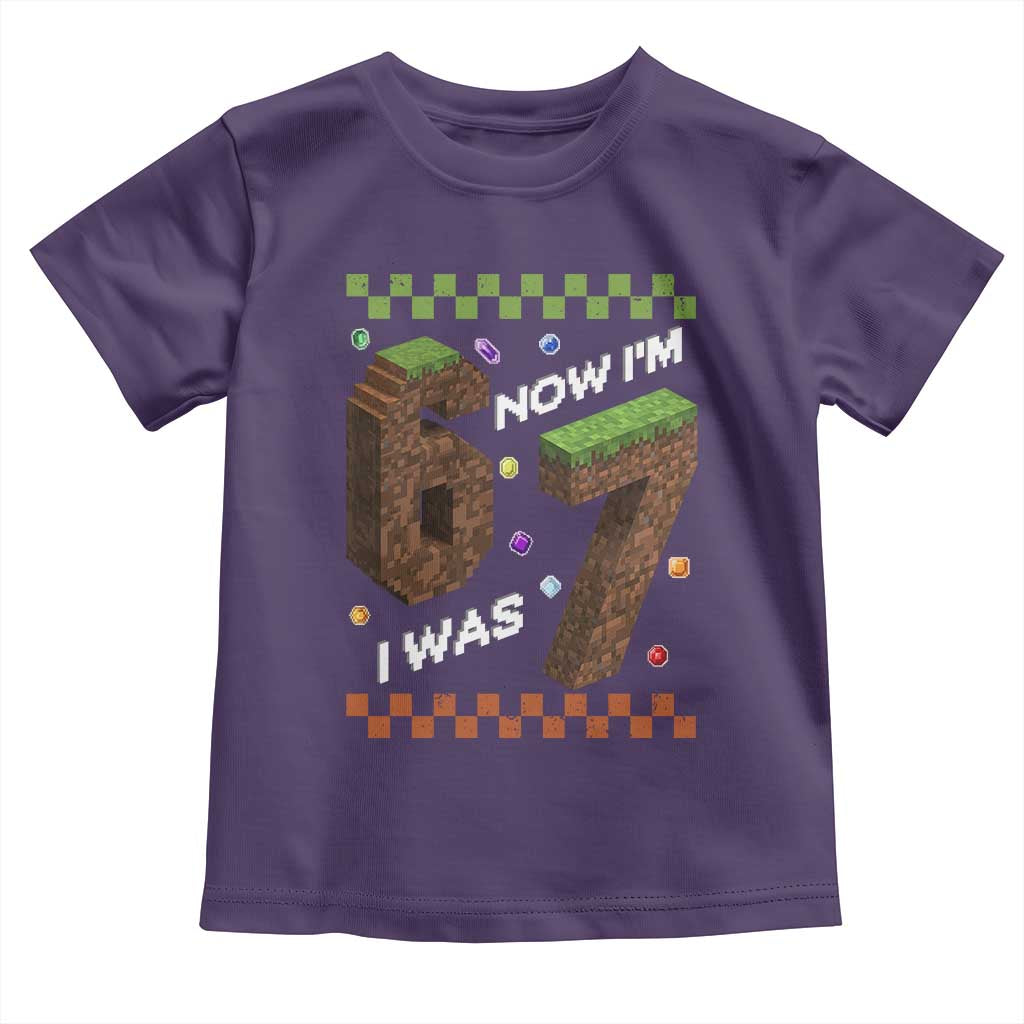 7th Birthday I Was 6 Now Im 7 Toddler T Shirt Unlocked 67 Boys Kids Youth