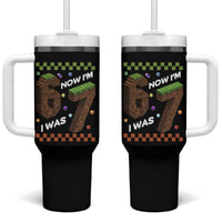 7th Birthday I Was 6 Now Im 7 Tumbler With Handle Unlocked 67 Boys Kids Youth