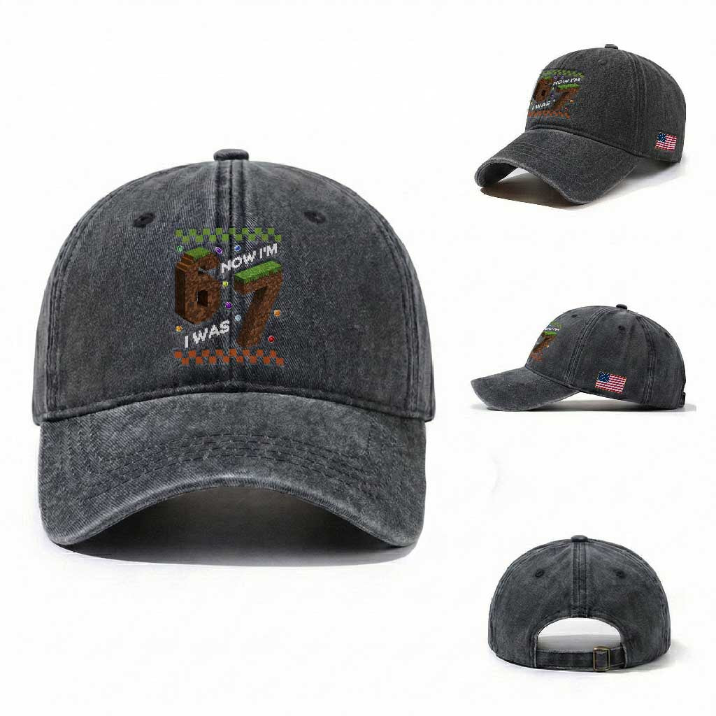7th Birthday I Was 6 Now Im 7 Washed Cotton Baseball Cap Unlocked 67 Boys Kids Youth