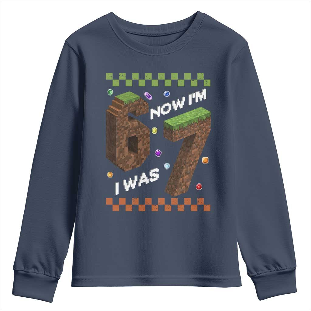 7th Birthday I Was 6 Now Im 7 Youth Sweatshirt Unlocked 67 Boys Kids Youth