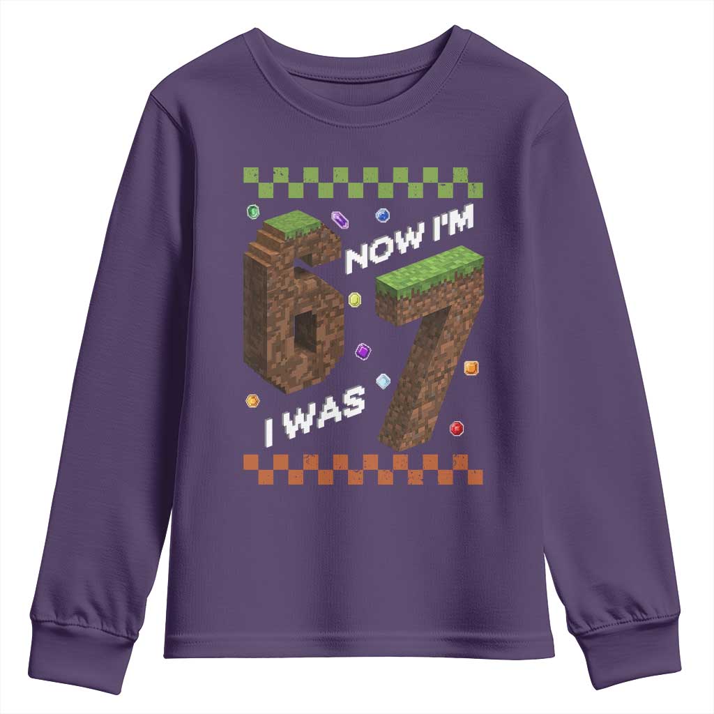 7th Birthday I Was 6 Now Im 7 Youth Sweatshirt Unlocked 67 Boys Kids Youth